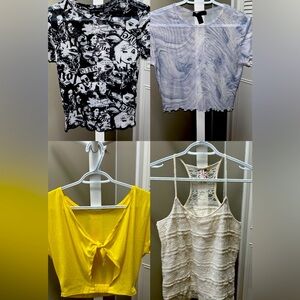 Cute Tops 4 pcs Set (Streetwear Society, Pretty Tiny Tops, Yellow Top, AXXS)